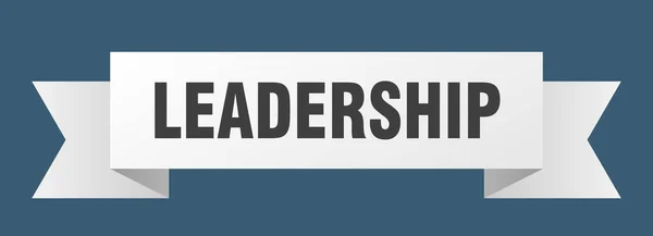 Leadership Ribbon Leadership Paper Band Banner Sign — Stock Vector