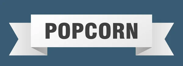 Popcorn Ribbon Popcorn Paper Band Banner Sign — Stock Vector