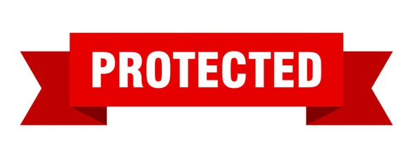 保护带 受保护的纸带横幅标志 — 图库矢量图片