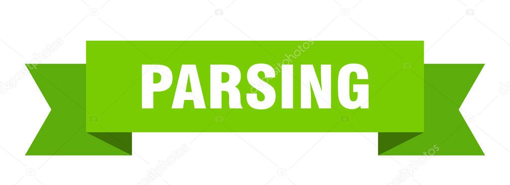 parsing ribbon. parsing paper band banner sign