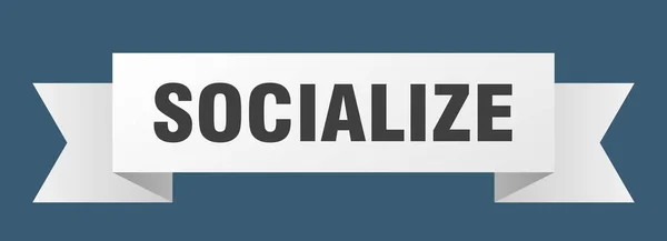 Socializar Cinta Signo Banner Banda Papel Socializar — Archivo Imágenes Vectoriales