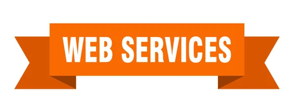 Fita Serviços Web Web Services Banner Faixa Papel Sinal — Vetor de Stock