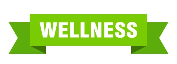 Wellness Ribbon Wellness Paper Band Banner Sign — Stock Vector
