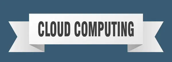 Cinta Computación Nube Banner Banda Papel Computación Nube Signo — Vector de stock