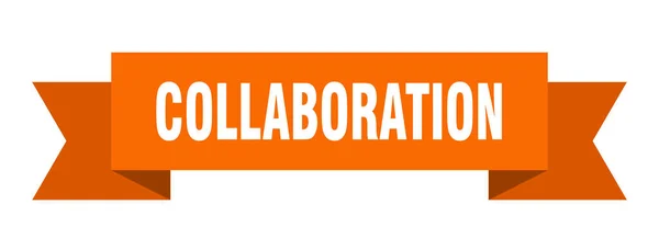 Kollaborationsband Zusammenarbeit Papierband Banner Zeichen — Stockvektor