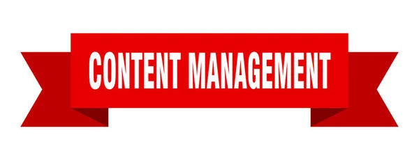 Content Management Ribbon Content Management Papierband Banner Zeichen — Stockvektor