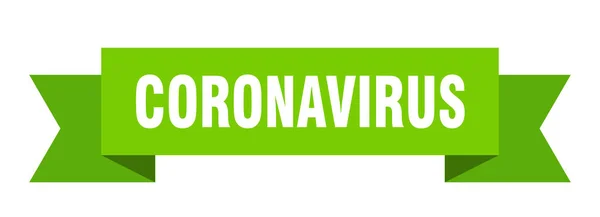 Cinta Coronavirus Signo Banner Banda Papel Coronavirus — Vector de stock
