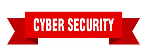 Cybersäkerhetsband Cyber Säkerhet Papper Band Banner Tecken — Stock vektor