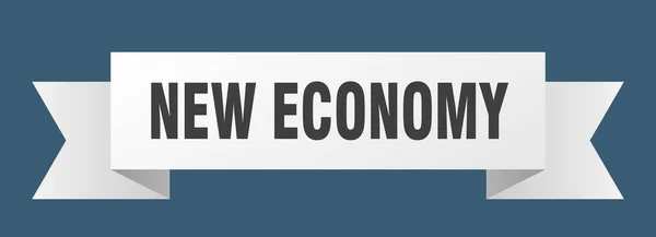 Nieuw Economielint Nieuwe Economie Papieren Band Banner Teken — Stockvector