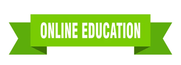 Online Onderwijslint Online Onderwijs Papier Band Banner Teken — Stockvector