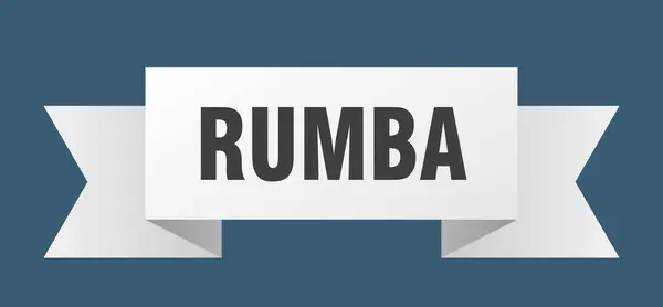 Rumba Ribbon Rumba Paper Band Banner Sign — Stock Vector