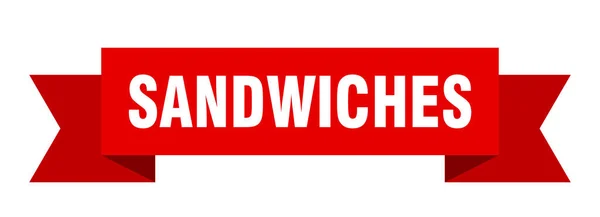 Cinta Sándwiches Sándwiches Pancarta Banda Papel Signo — Vector de stock