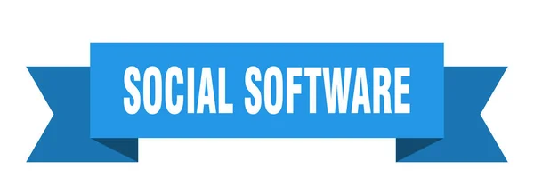 Social Software Ribbon Soziale Software Papierband Banner Zeichen — Stockvektor