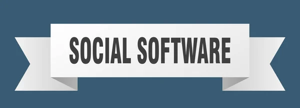 Sosial Software Pita Tanda Banner Pita Kertas Perangkat Lunak Sosial - Stok Vektor