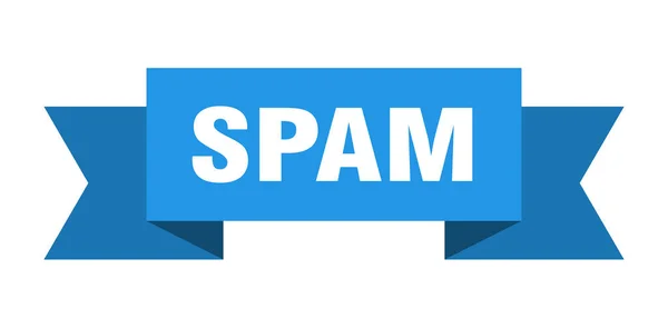 Ruban Spam Bannière Bande Papier Spam Signe — Image vectorielle