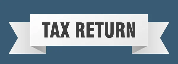 Tax Return Ribbon Tax Return Paper Band Banner Sign — Stock Vector