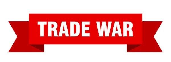 貿易戦争のリボン 貿易戦争紙バンドバナーサイン — ストックベクタ
