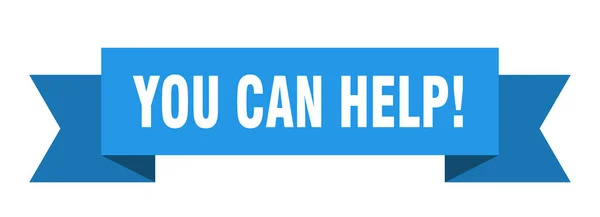 Können Sie Band Helfen Sie Können Helfen Papierband Banner Unterzeichnen — Stockvektor