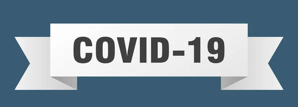 Cinta Covid Signo Banner Banda Papel Covid — Vector de stock