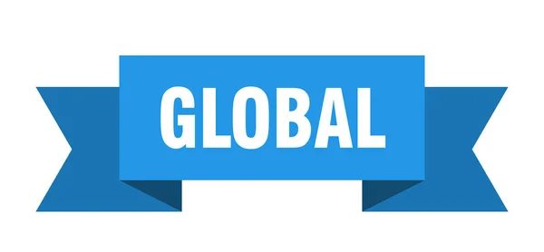 Fita Global Sinal Banner Banda Papel Global — Vetor de Stock