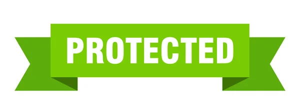Fita Protegida Banner Banda Papel Protegido Sinal —  Vetores de Stock