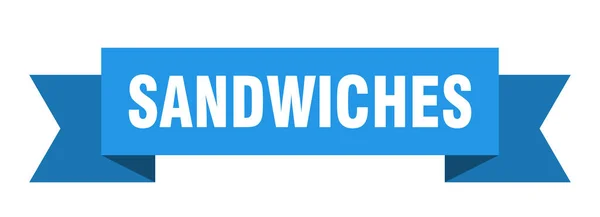 Cinta Sándwiches Sándwiches Pancarta Banda Papel Signo — Vector de stock