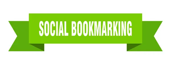 Social Bookmarking Ribbon Social Bookmarking Paper Band Banner Sign — Stock Vector