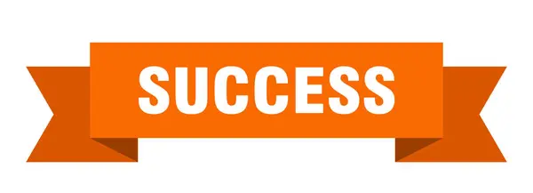 Κορδέλα Επιτυχίας Επιτυχία Σήμα Banner Μπάντα Χαρτί — Διανυσματικό Αρχείο