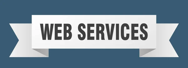 Cinta Servicios Web Servicios Web Banner Banda Papel Signo — Vector de stock