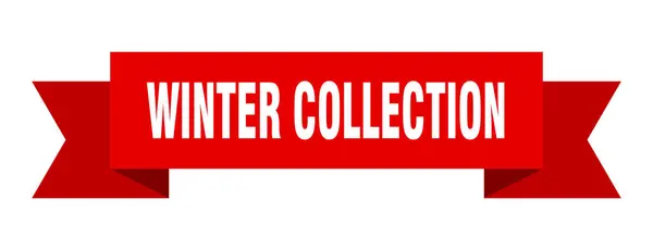 Wstążka Kolekcji Zimowej Zima Kolekcja Papier Baner Baner Znak — Wektor stockowy
