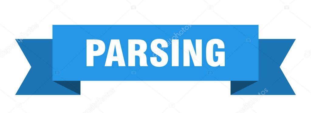 parsing ribbon. parsing paper band banner sign