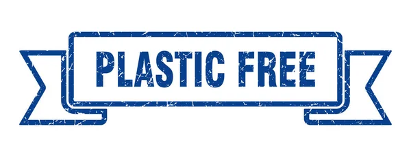 Plastikowy Znak Wolnej Wstążki Pasek Retro Bez Tworzywa Sztucznego — Wektor stockowy