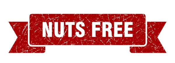 Nuts Free Ribbon Sign Nuts Free Vintage Retro Band — Stock Vector