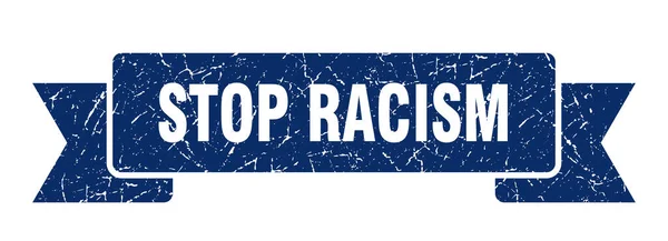 Stop Racism Ribbon Sign Stop Racism Vintage Retro Band — Stock Vector