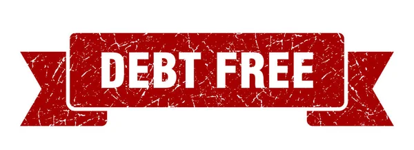 Znak Wolnej Długów Wstążki Pasmo Retro Bez Zadłużenia — Wektor stockowy