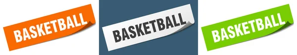 Kosárlabda Papír Hámozó Tábla Készlet Kosárlabda Matrica — Stock Vector