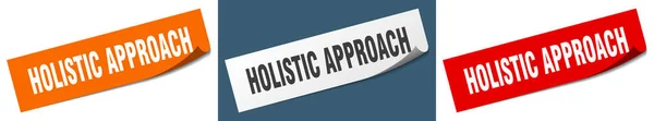 Holistic Approach Paper Peeler Sign Set Holistic Approach Sticker — Stock Vector