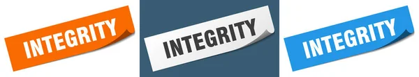 Integrity Paper Peeler Sign Set Integrity Sticker — Stock Vector