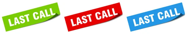 Last Call Paper Peeler Sign Set Last Call Sticker — Stock Vector
