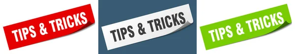 Tipps Tricks Papierschäler Schilderset Tipps Tricks Aufkleber — Stockvektor