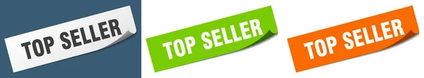 Top Seller Paper Peeler Sign Set Top Seller Sticker — Stock Vector