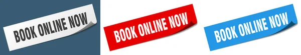 Livro Online Agora Papel Descascador Sinal Definido Livro Online Agora — Vetor de Stock