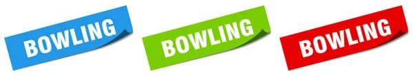 Ensemble Pancartes Pour Éplucheur Papier Bowling Autocollant Bowling — Image vectorielle