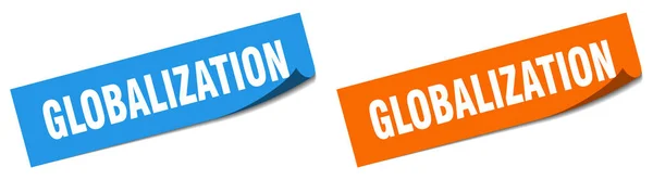 Набор Очистки Бумаги Глобализации Стикер Глобализации — стоковый вектор