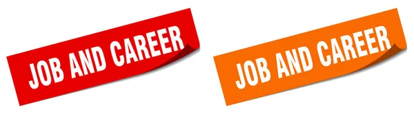 Job Career Paper Peeler Sign Set Job Career Sticker — Stock Vector