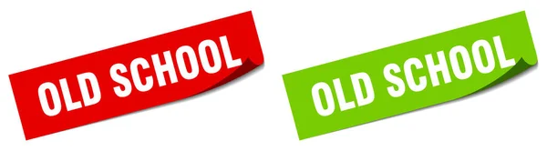 Old School Paper Peeler Sign Set Old School Sticker — Stock Vector