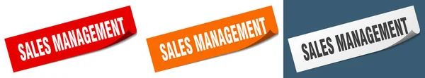 Gestion Des Ventes Papier Éplucheur Signe Ensemble Autocollant Gestion Des — Image vectorielle