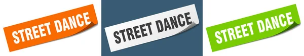 ストリートダンスペーパーピーラーサインセット ストリートダンスステッカー — ストックベクタ