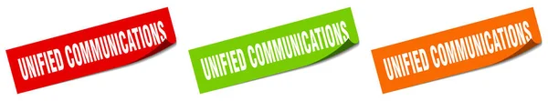 Unificado Comunicaciones Papel Pelador Signo Conjunto Pegatina Comunicaciones Unificadas — Archivo Imágenes Vectoriales