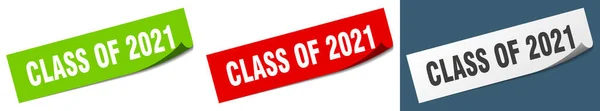 Classe 2021 Carta Pelapatate Segno Set Classe 2021 Adesivo — Vettoriale Stock